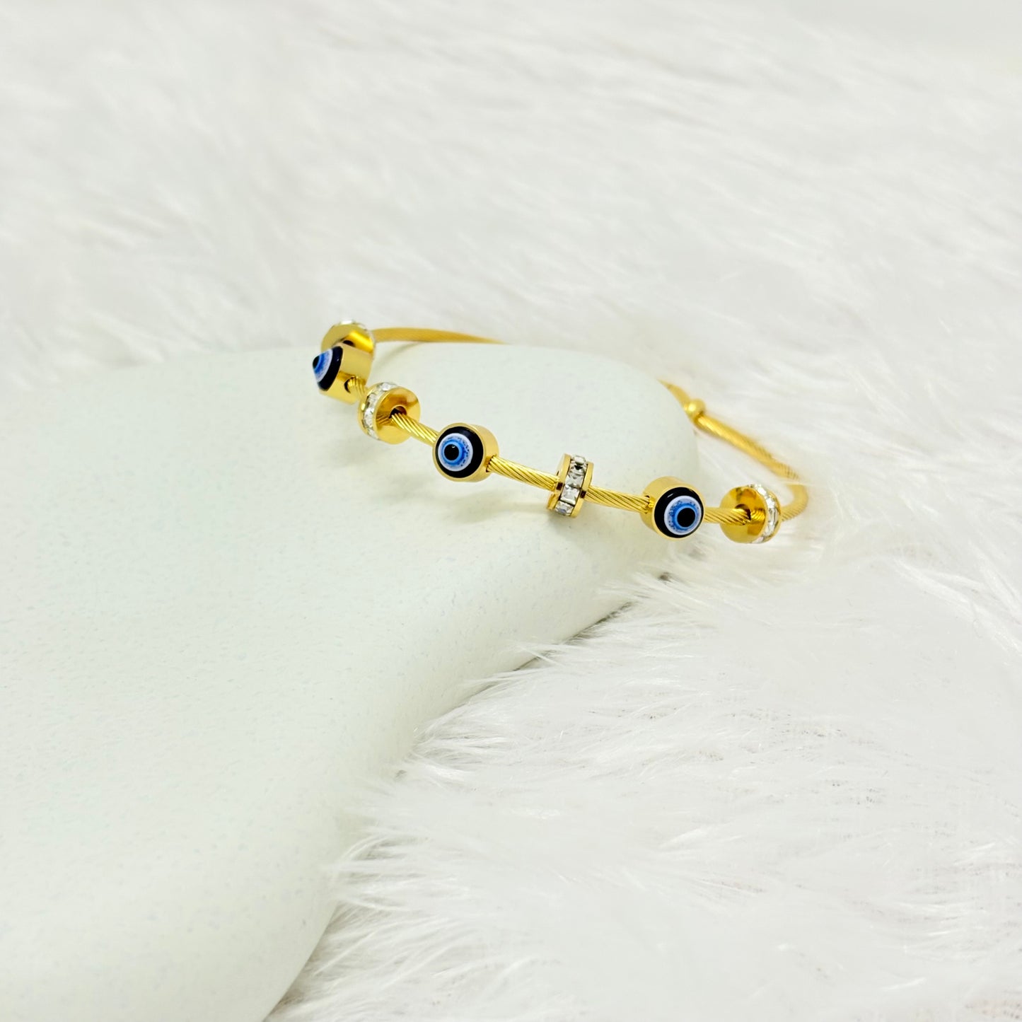 Elegant Gold Evil Eye Kada