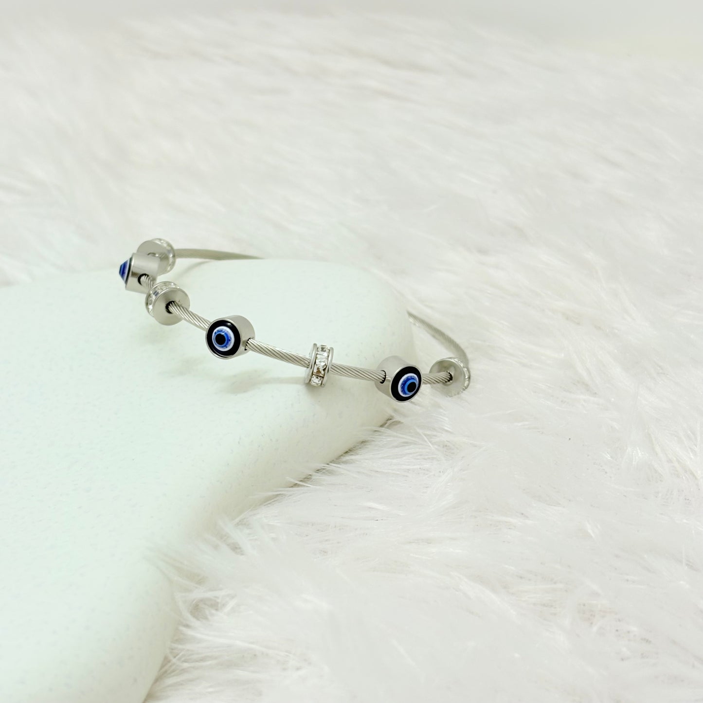 Elegant Silver Evil Eye Kada