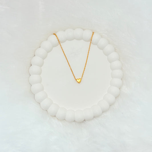 Dainty Puffy Heart Pendant Necklace