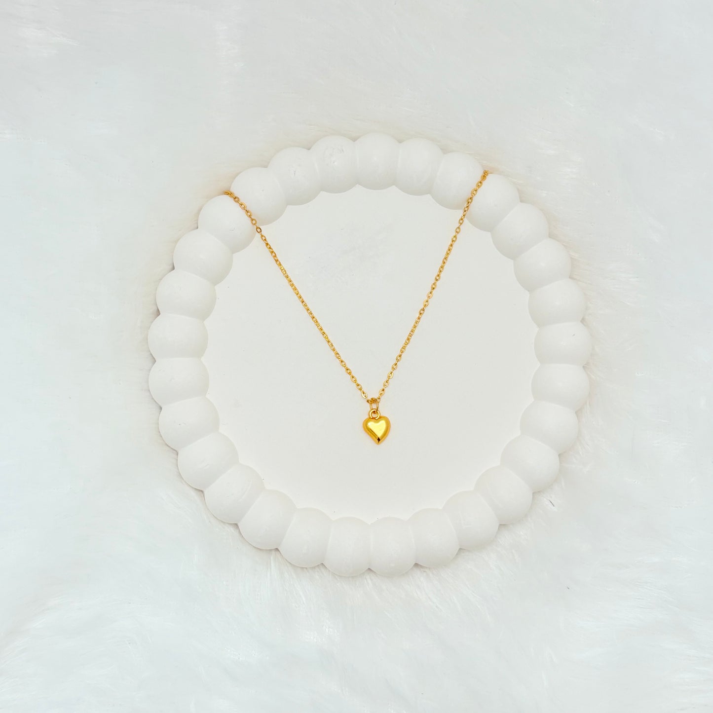 Dainty Puffy Heart Pendant Necklace V2