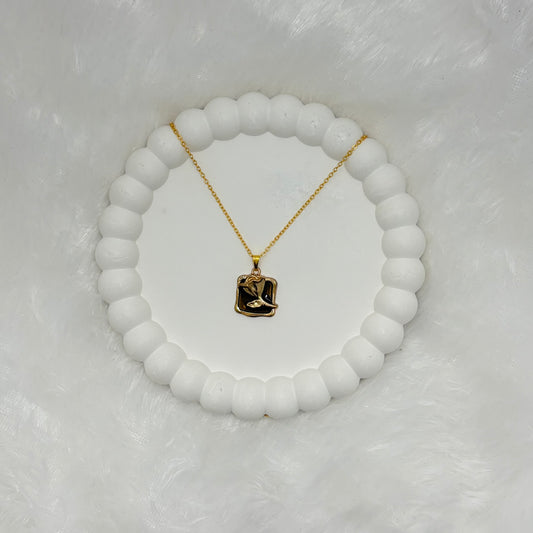 Enigmatic Brown Enamel Bird Pendant Necklace