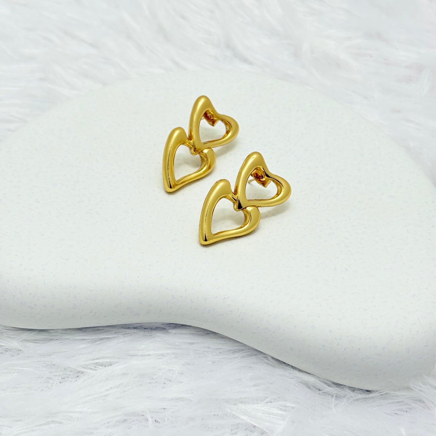 Interlocking Heart Drop Earrings