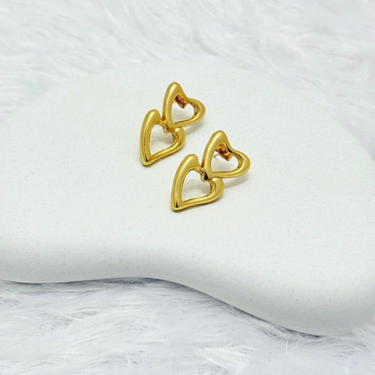 Interlocking Heart Drop Earrings