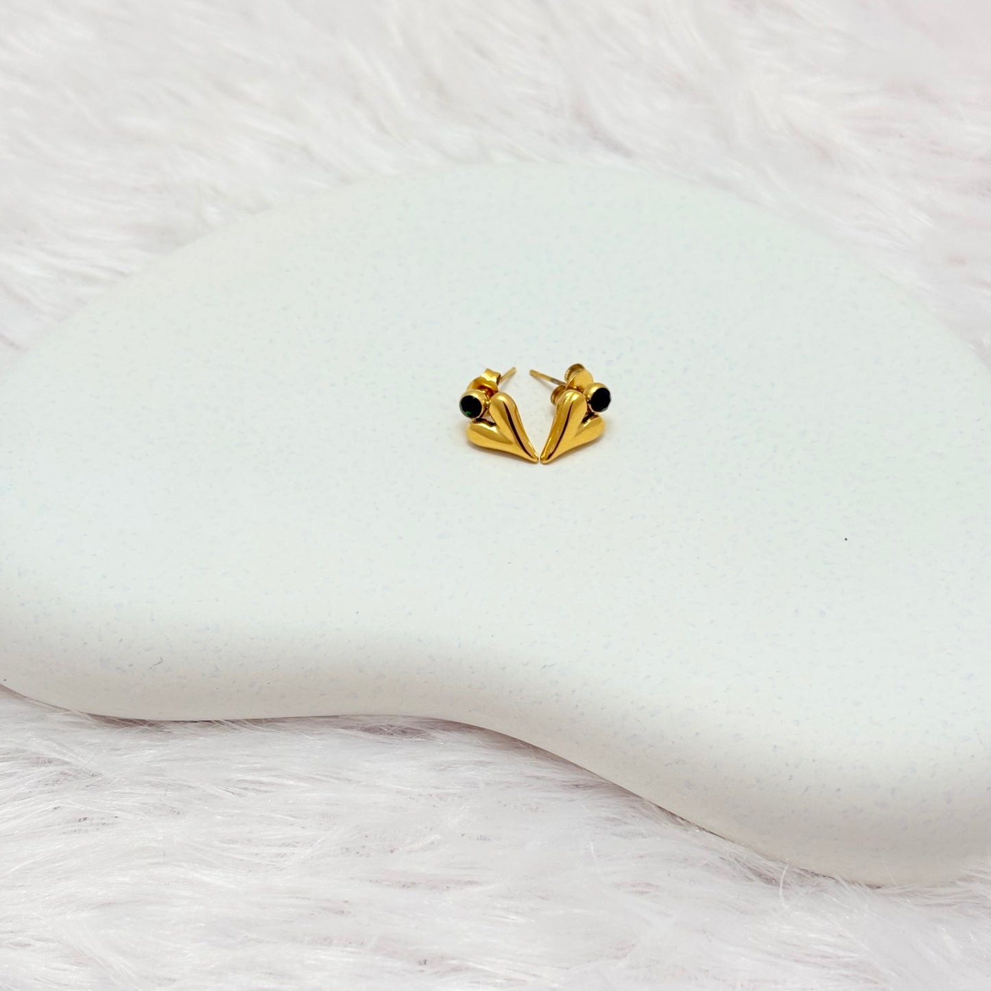 Elegant Gold V-Shape Stud Earrings