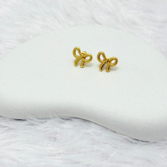 Charming Puffy Bow Stud Earrings