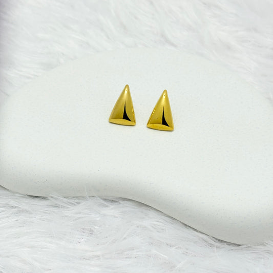 Bold Gold Triangle Stud Earrings