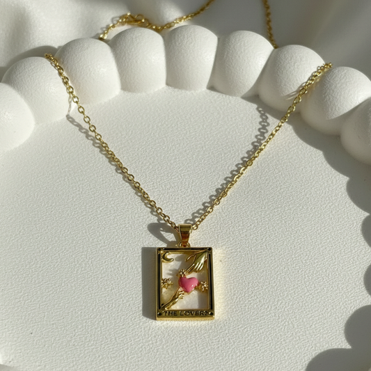 Mystical 'The Lovers' Tarot Card Necklace