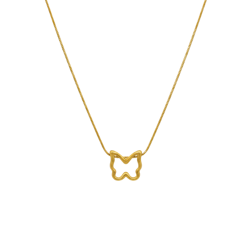 Delicate Butterfly Outline Necklace