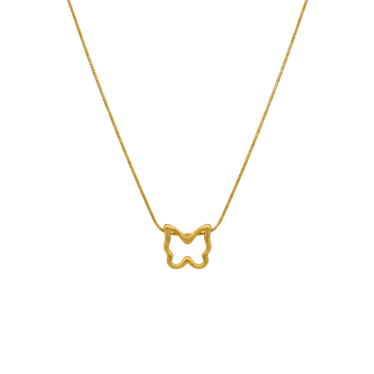 Delicate Butterfly Outline Necklace