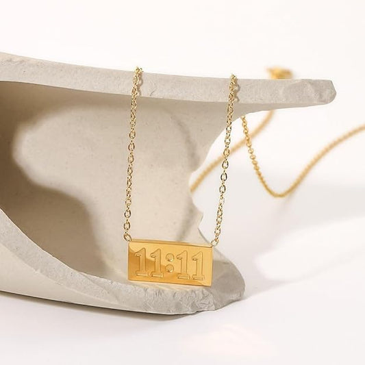 Stylish "11:11" Bar Pendant Necklace