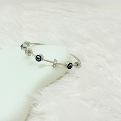 Elegant Silver Evil Eye Kada