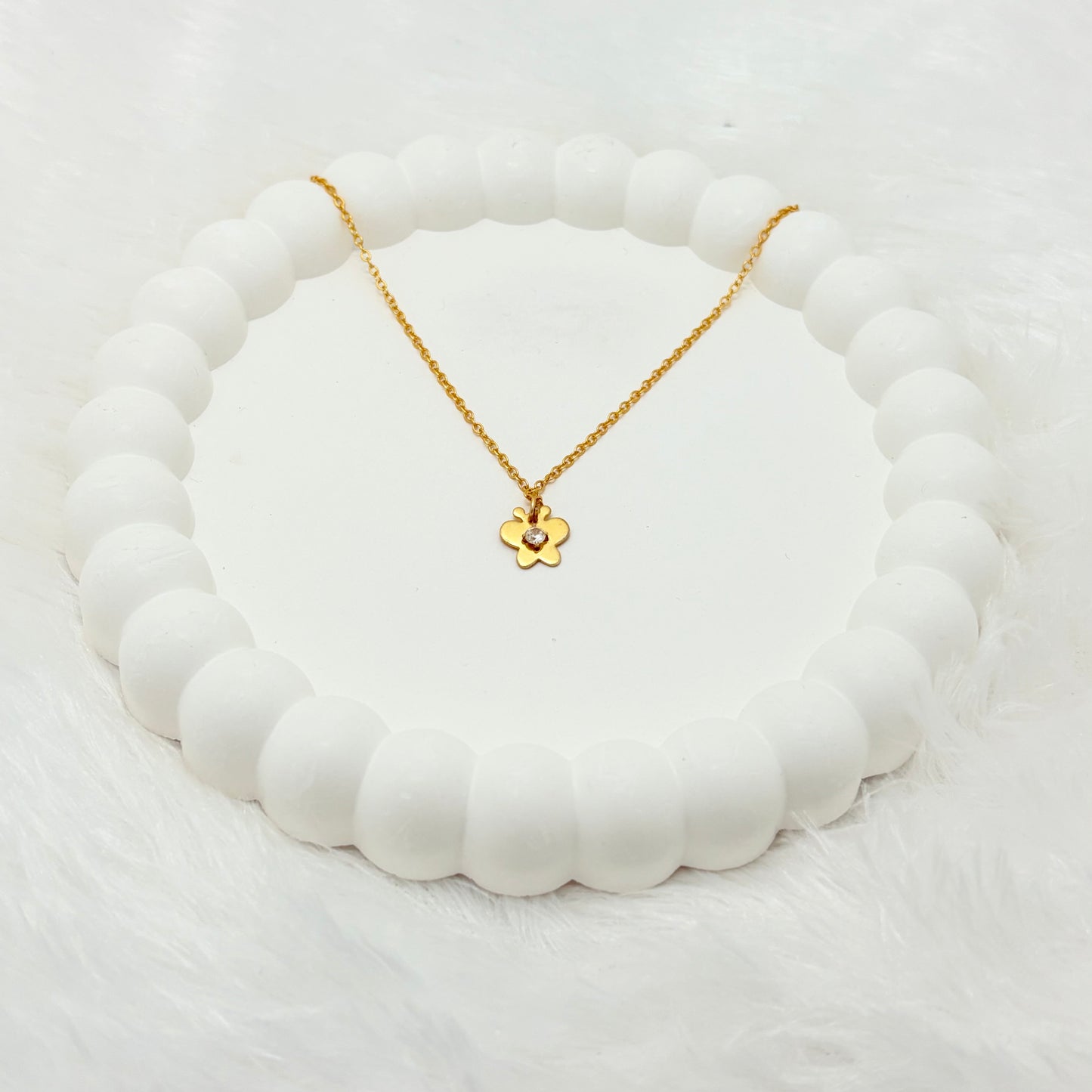 Dainty Crystal Center Butterfly Necklace