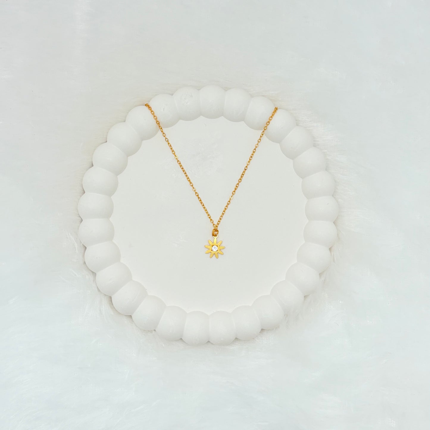 Sparkling Sunburst Pendant Necklace