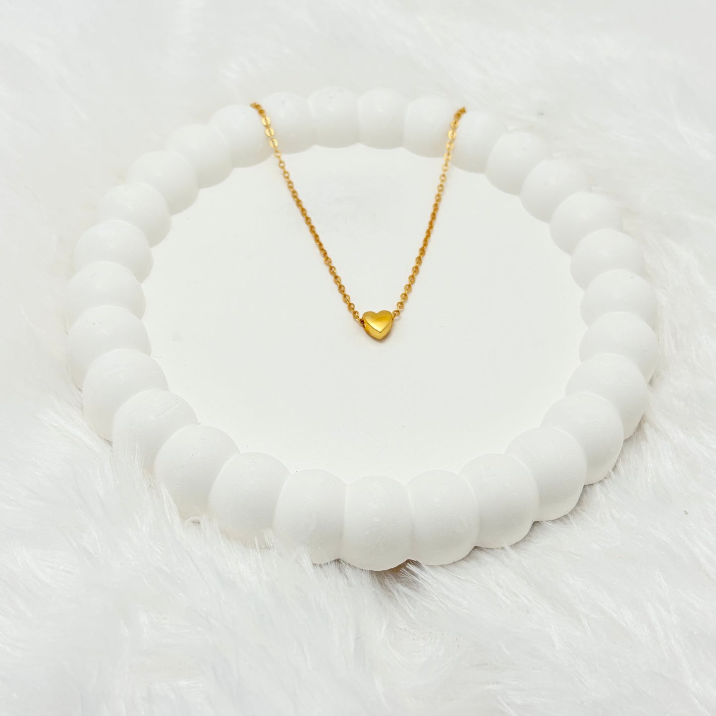 Dainty Puffy Heart Pendant Necklace