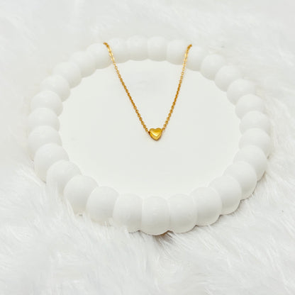 Dainty Puffy Heart Pendant Necklace
