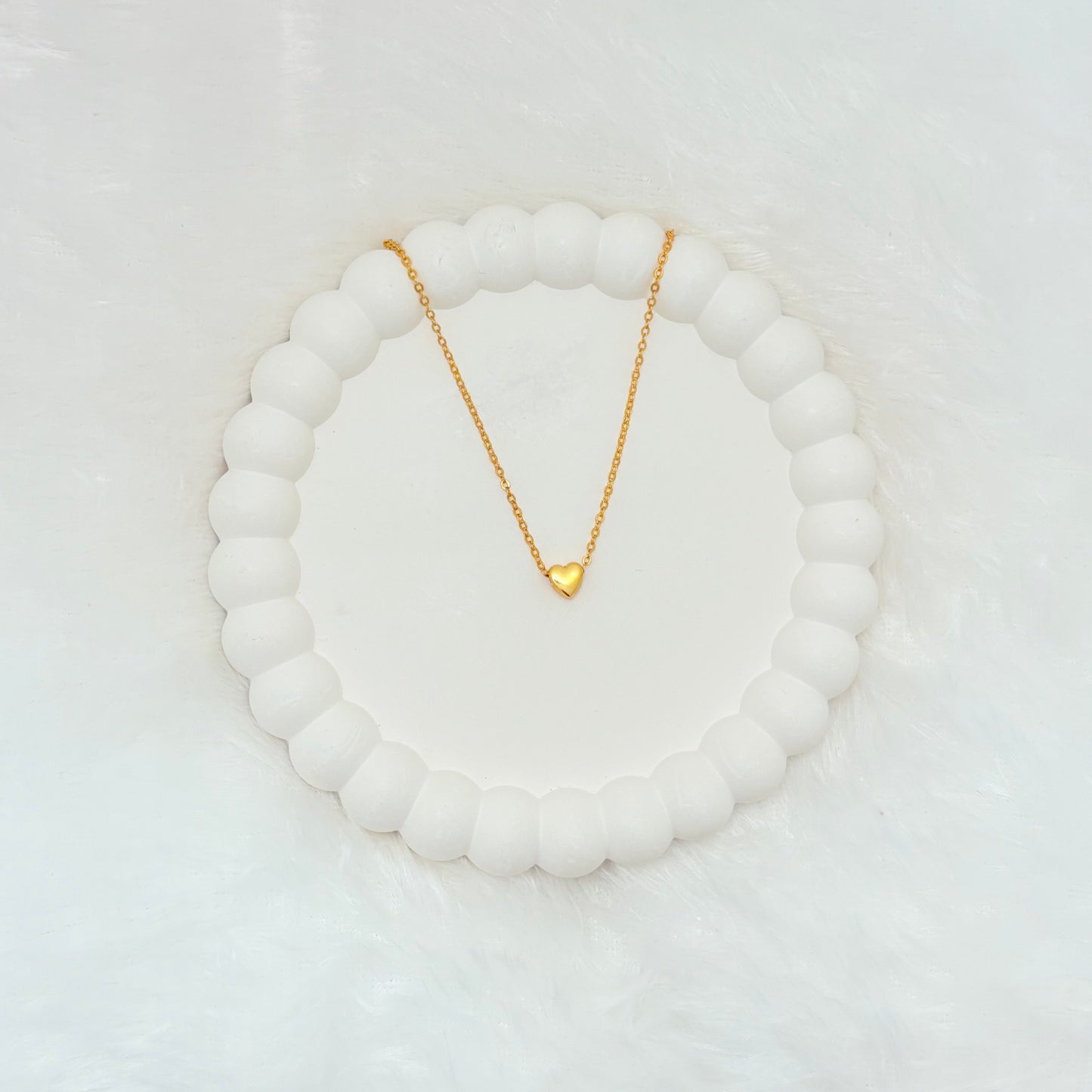 Dainty Puffy Heart Pendant Necklace