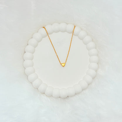 Dainty Puffy Heart Pendant Necklace