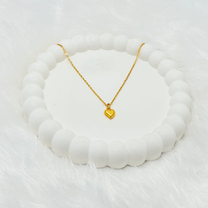 Dainty Puffy Heart Pendant Necklace V2