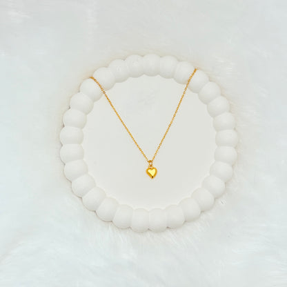 Dainty Puffy Heart Pendant Necklace V2