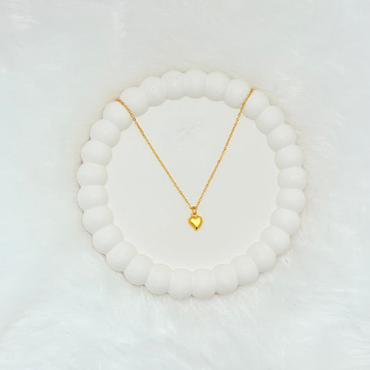 Dainty Puffy Heart Pendant Necklace V2