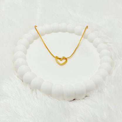 Delicate Heart Outline Necklace