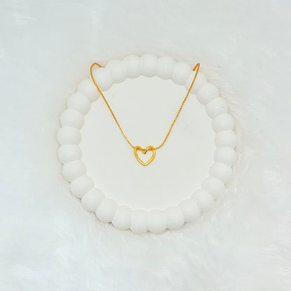 Delicate Heart Outline Necklace