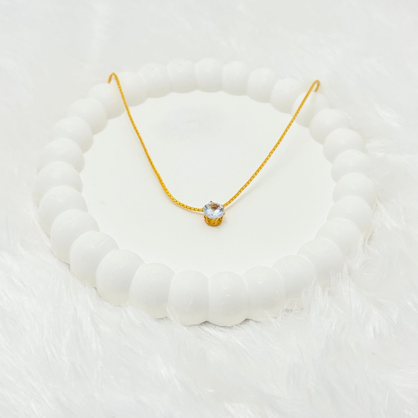 Timeless Solitaire Crystal Pendant Necklace