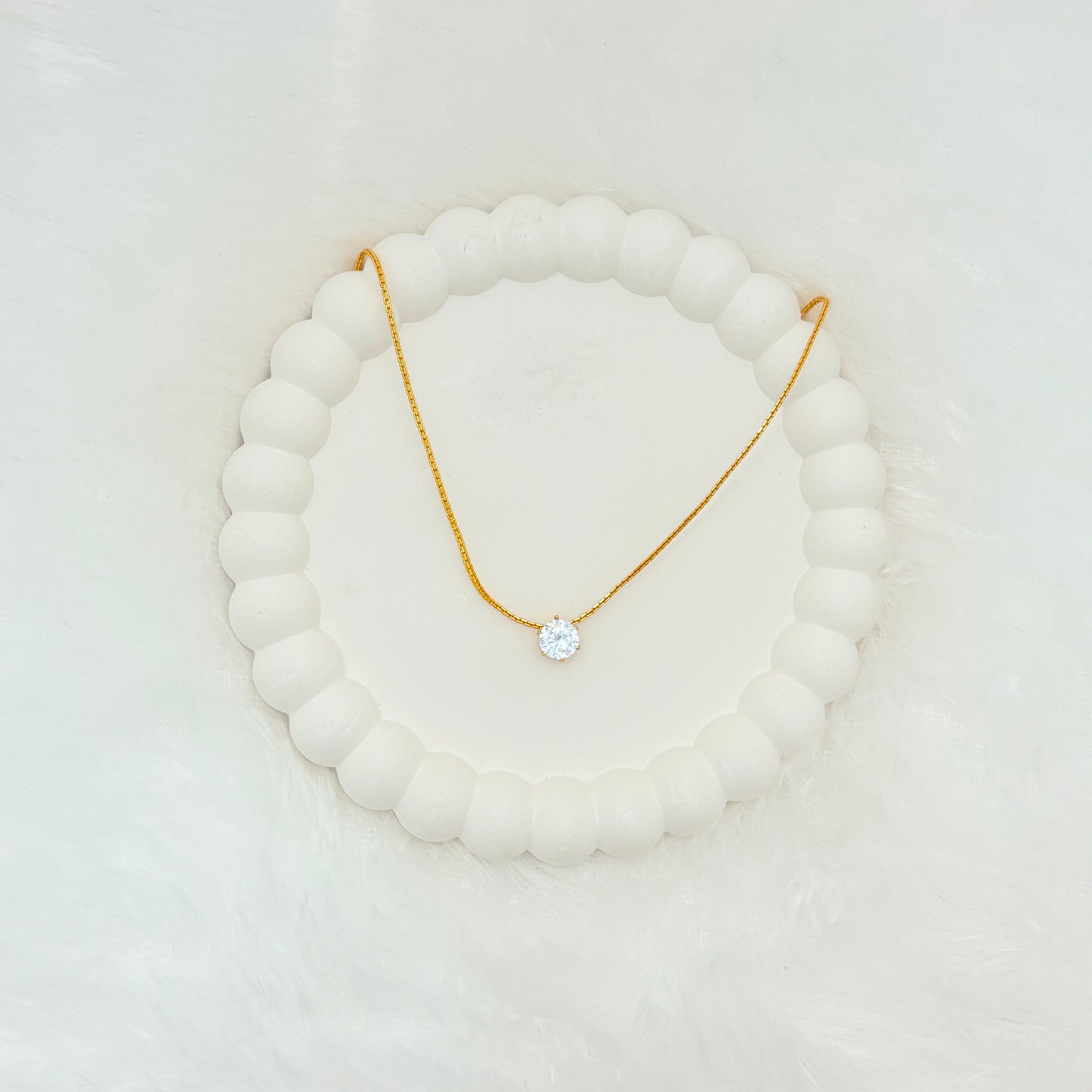 Timeless Solitaire Crystal Pendant Necklace