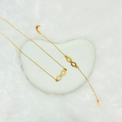 Timeless Infinity Necklace and Bracelet Set
