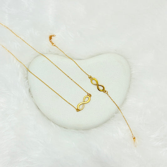 Timeless Infinity Necklace and Bracelet Set