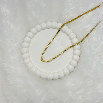 Modern Gold Bar Link Chain Necklace