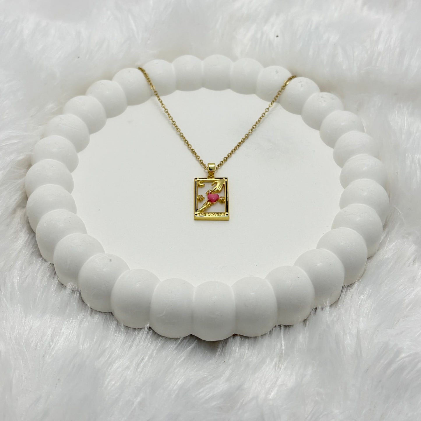 Mystical 'The Lovers' Tarot Card Necklace