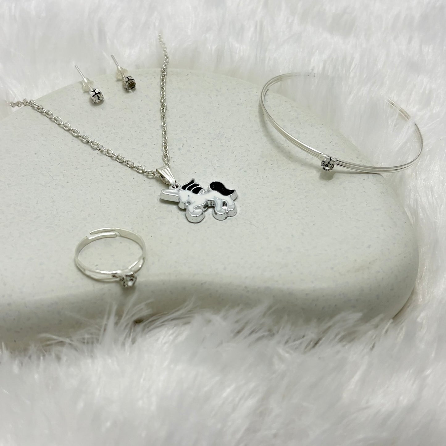 Magical Silver Unicorn Necklace and Accessory Set