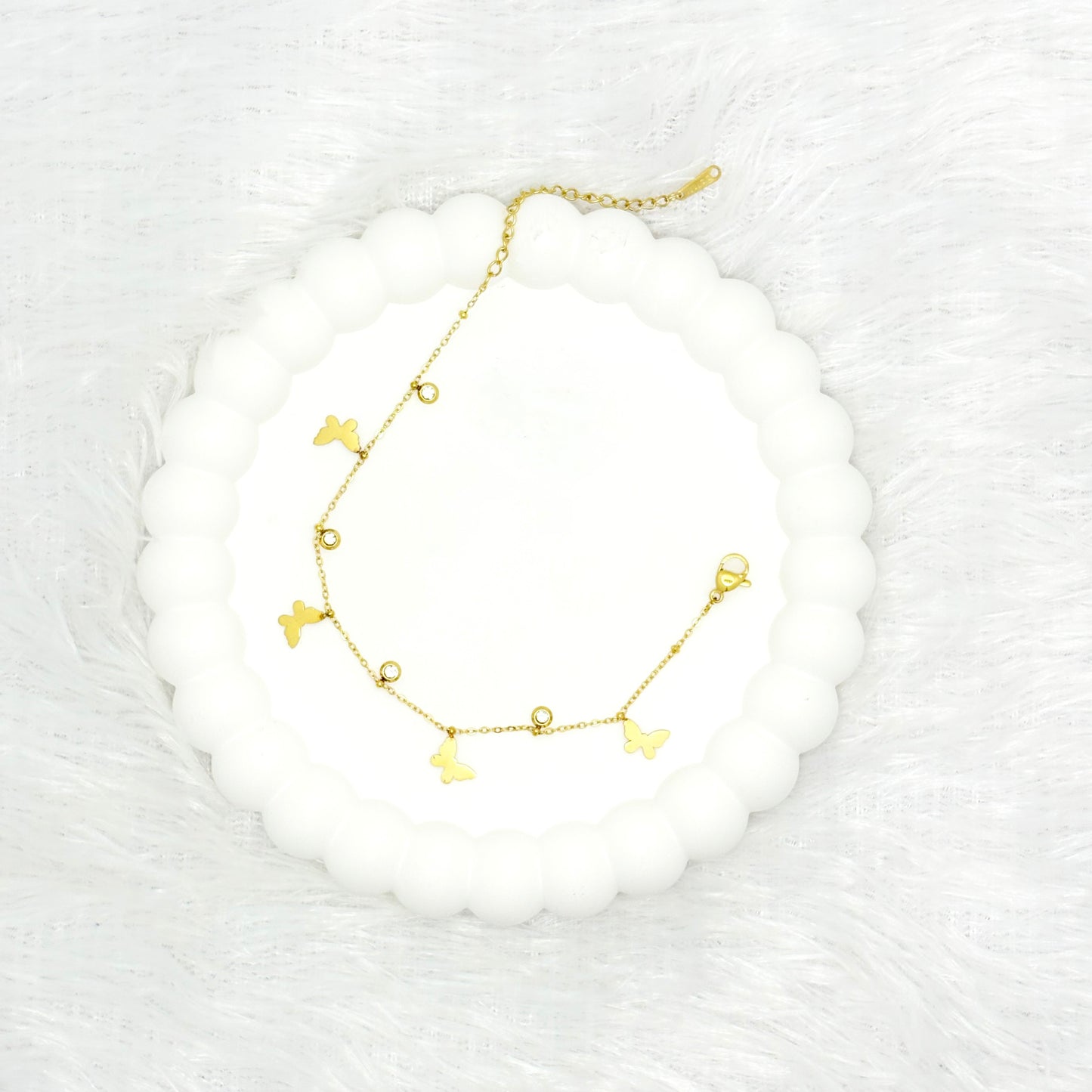 Delicate Dainty Butterfly Charm Bracelet