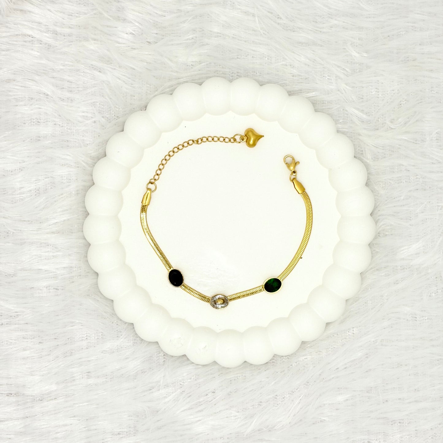 Elegant Snake Chain Gemstone Bracelet