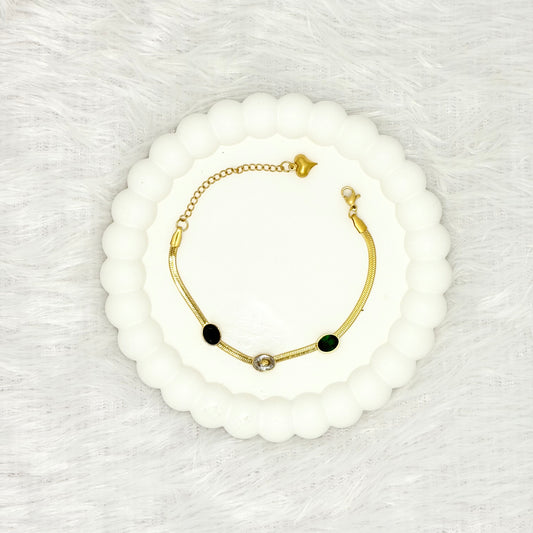 Elegant Snake Chain Gemstone Bracelet