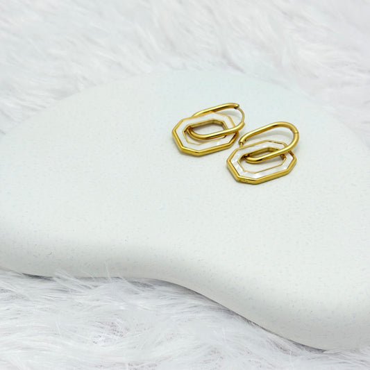Chic Mother of Pearl Geometric Earrings