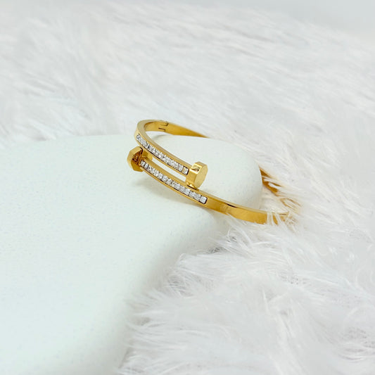 Edgy Crystal Nail Bangle