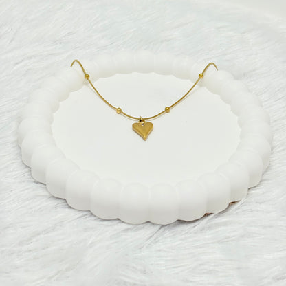 Charming Puffy Heart Pendant Necklace
