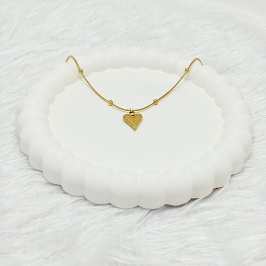 Charming Puffy Heart Pendant Necklace