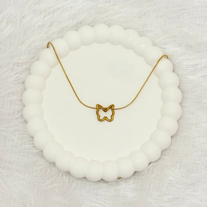 Delicate Butterfly Outline Necklace