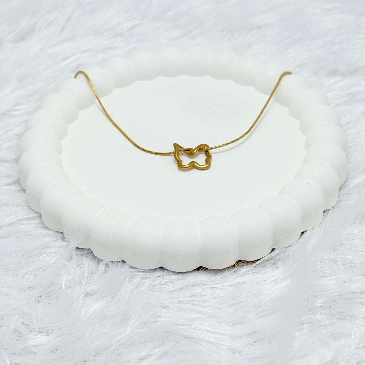 Delicate Butterfly Outline Necklace