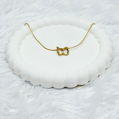 Delicate Butterfly Outline Necklace
