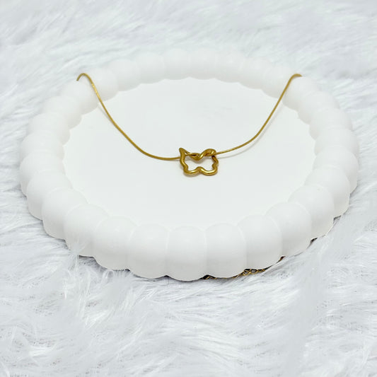 Delicate Butterfly Outline Necklace
