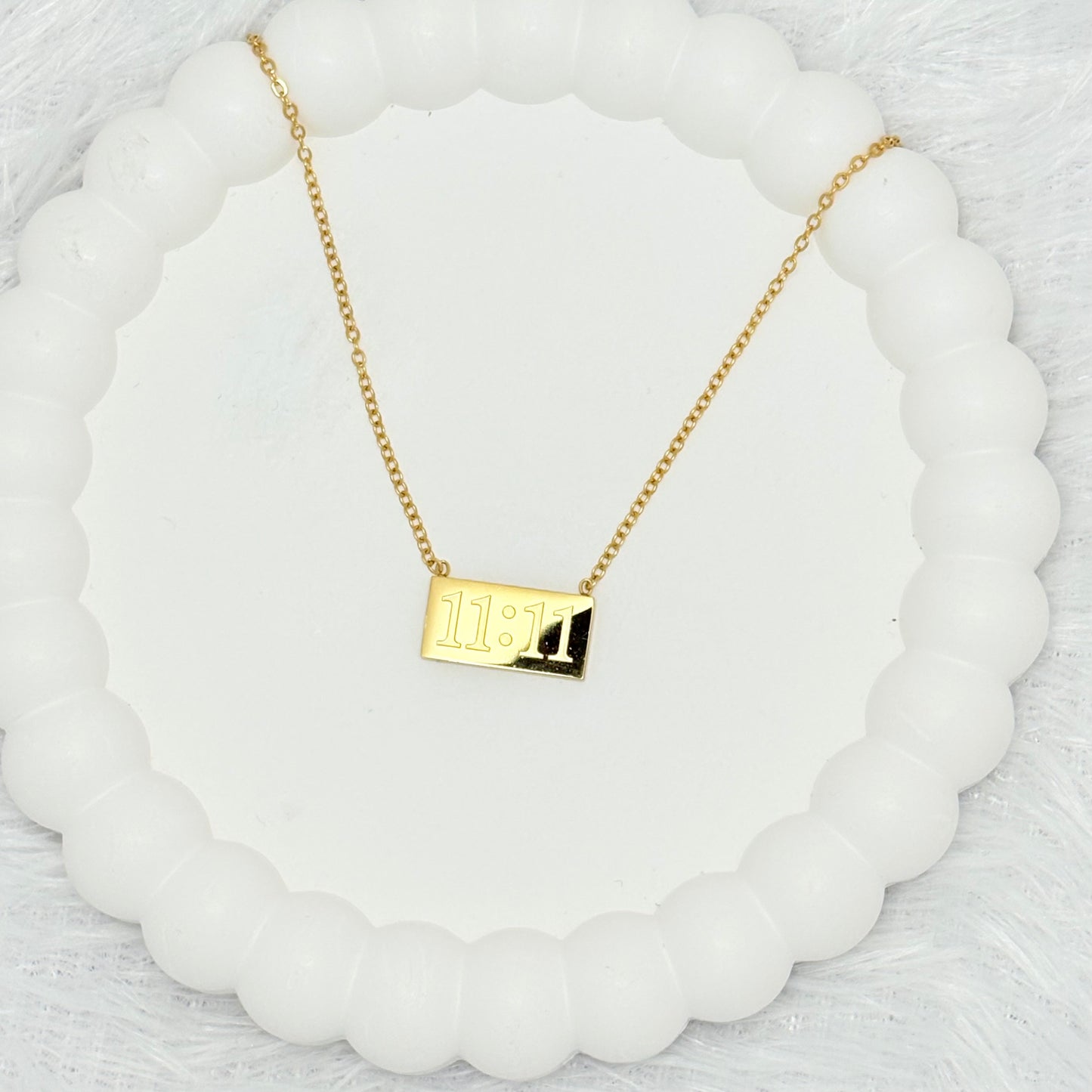 Stylish "11:11" Bar Pendant Necklace
