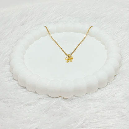 Sparkling Mini Bow Pendant Necklace