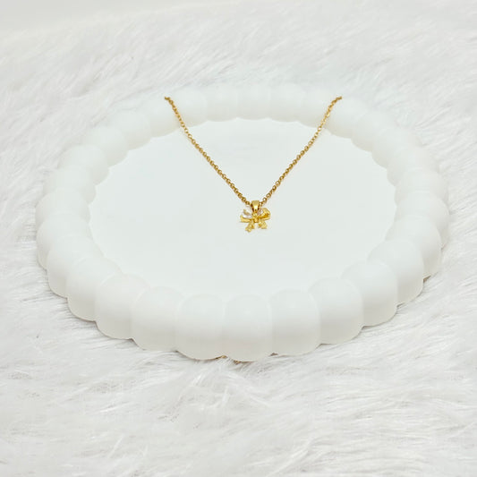 Sparkling Mini Bow Pendant Necklace