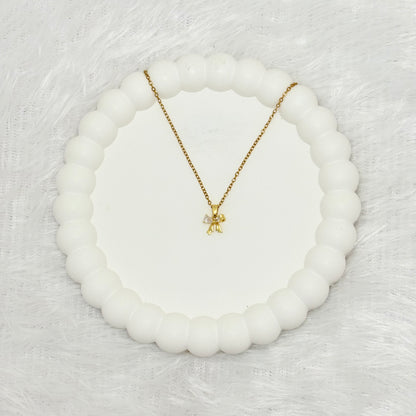 Sparkling Mini Bow Pendant Necklace