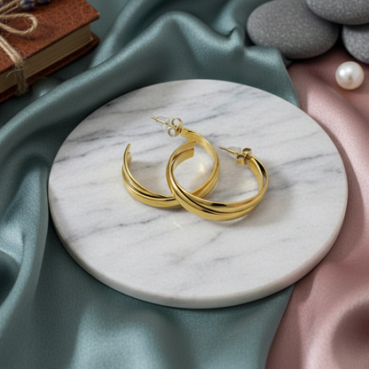 Chic Double-Hoop Stud Earrings