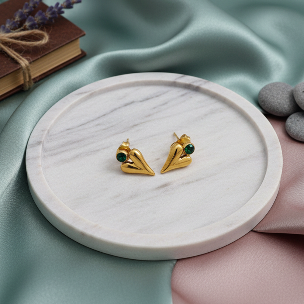 Elegant Gold V-Shape Stud Earrings